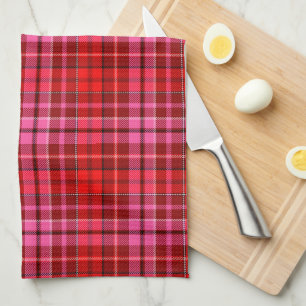 Rot-Weinrotes-Plaid-Karo-Design  Geschirrtuch