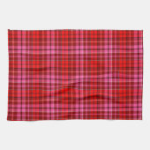 Rot-Weinrotes-Plaid-Karo-Design Geschirrtuch (Horizontal)