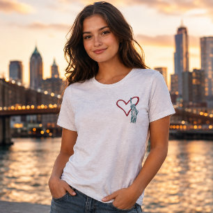 Rot Weiß & 250 Freiheitsstatue Patriotisch Tri-Blend Shirt