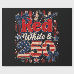 Rot Weiß 250 Jahre Amerikanische Freiheit 1776-202 Geschenkpapier