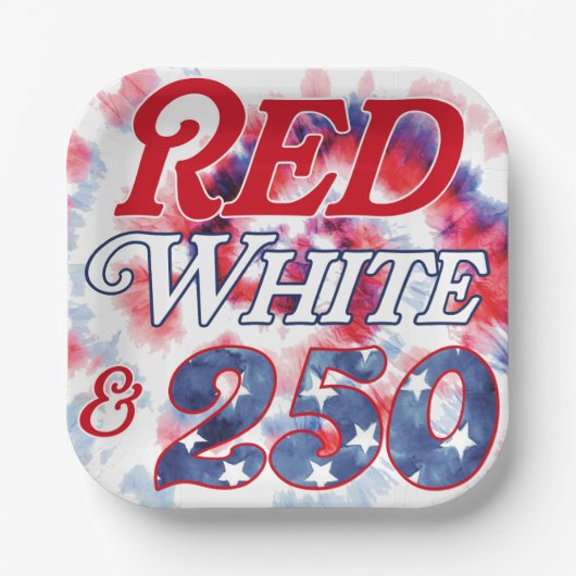 Rot Weiß & 250 Pappteller (Vorderseite)