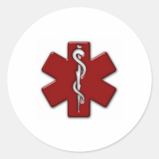 rot-weiß 3D Runder Aufkleber