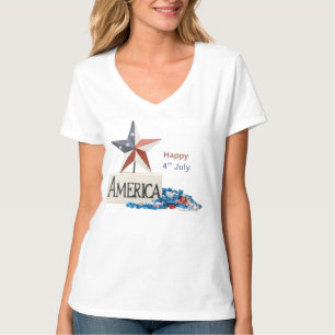 Rot Weiß & Alkohol Lustiges 4. Juli T-Shirt USA S