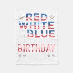 Rot Weiß &amp; Blau Es ist auch mein Geburtstag 4. Fleecedecke