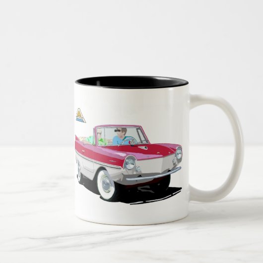 Rot-Weiß-Amphicar Zweifarbige Tasse (Rechts)