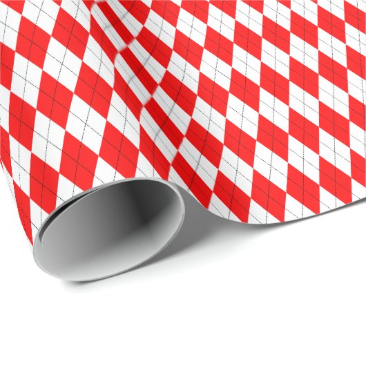 Rot-Weiß-Argyle-Geschenkpapier Geschenkpapier (Rolleneckpunkt)