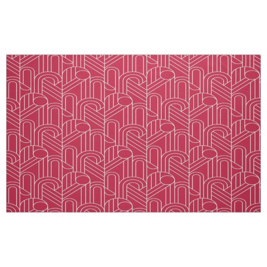 Rot-weiß Art Deco Gemustert Stoff (Fat Quarter (45,7 x 55,9 cm))