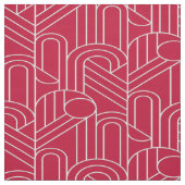 Rot-weiß Art Deco Gemustert Stoff (Muster)