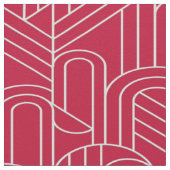 Rot-weiß Art Deco Gemustert Stoff (Nahaufnahme)