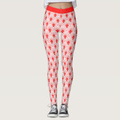 Rot-Weiß-Art-Deco-Leggings Leggings (Vorderseite)