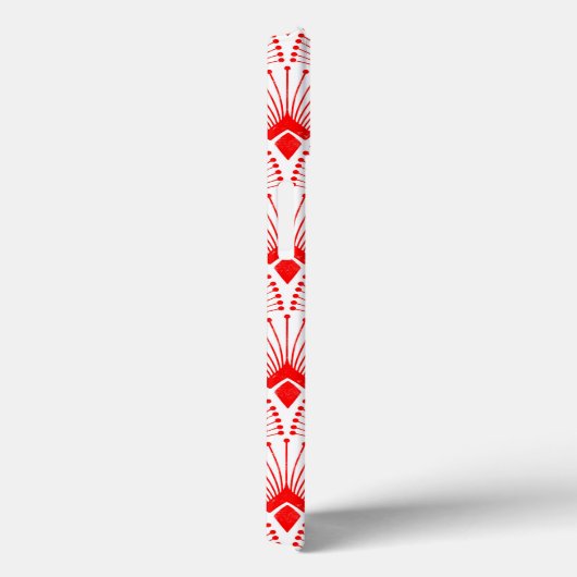 Rot-Weiß Art Deco Muster Case-Mate iPhone Hülle (Rückseite / Rechts)