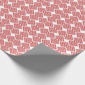 Rot-Weiß Art Deco Muster Geschenkpapier (Ecke)