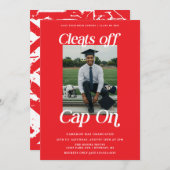 Rot-Weiß-Athleten Abschluss hebt Cap On ab Einladung (Vorne/Hinten)