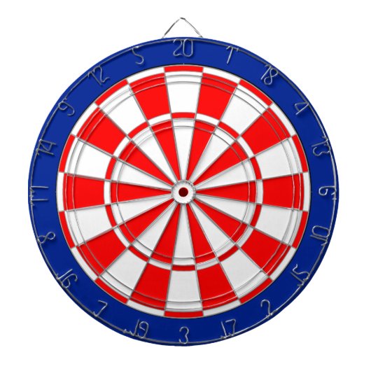 Rot & Weiß auf Blau Dartscheibe (vorne)