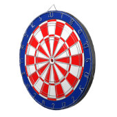 Rot & Weiß auf Blau Dartscheibe (Vorderseite rechts)