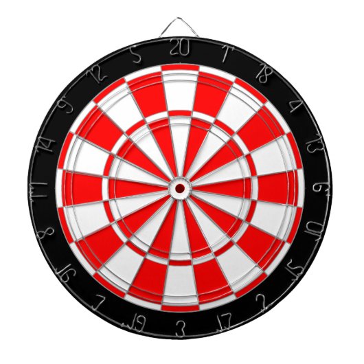 Rot & Weiß auf Schwarz Dartscheibe (vorne)