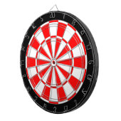 Rot & Weiß auf Schwarz Dartscheibe (Vorderseite rechts)