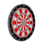 Rot & Weiß auf Schwarz Dartscheibe (Vorderseite Links)