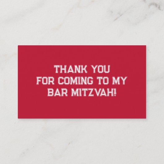 Rot, Weiß, Baseball-Marine Bar Mitzvah Platzkarte (Rückseite)