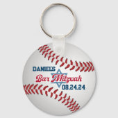 Rot, Weiß, Baseball-Marine Bar Mitzvah Schlüsselanhänger (Vorderseite)