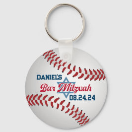 Rot, Weiß, Baseball-Marine Bar Mitzvah Schlüsselanhänger