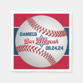Rot, Weiß, Baseball-Marine Bar Mitzvah Serviette (Vorderseite)