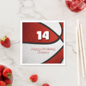 Rot-Weiß-Basketball-Mädchen-Sportfeier Serviette (Beispiel)