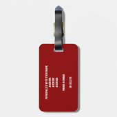 Rot-Weiß-Basketball-Mannschaftsfarben Gepäckanhänger (Rückseite vertikal)