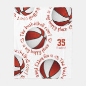 Rot-Weiß-Basketball-Platz mein Happy-Sport Fleecedecke (Vorderseite)