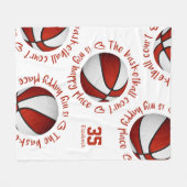 Rot-Weiß-Basketball-Platz mein Happy-Sport Fleecedecke (Vorderseite (Horizontal))