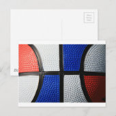 Rot-Weiß-Basketball Postkarte (Vorne/Hinten)