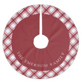 Rot-Weiß-Baumrock Polyester Weihnachtsbaumdecke (Vorderseite)