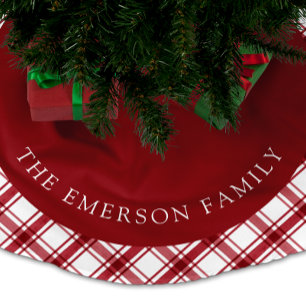 Rot-Weiß-Baumrock Polyester Weihnachtsbaumdecke