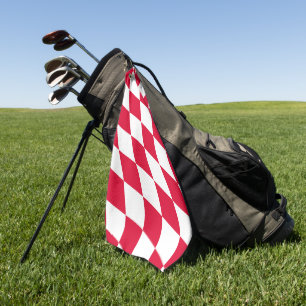 Rot-Weiß-Bayern Diamantflaggenmuster Golfhandtuch