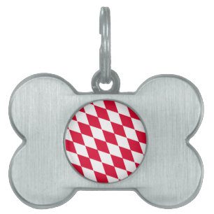 Rot-Weiß-Bayern Diamantflaggenmuster Tiermarke