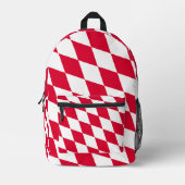Rot-Weiß-Bayern-Muster für die Diamantflagge Bedruckter Rucksack (Vorderseite)