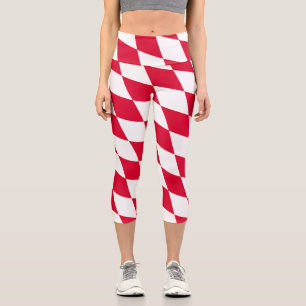 Rot-Weiß-Bayern-Muster für die Diamantflagge Capri Leggings