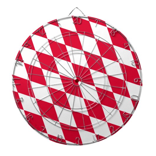 Rot-Weiß-Bayern-Muster für die Diamantflagge Dartscheibe (vorne)