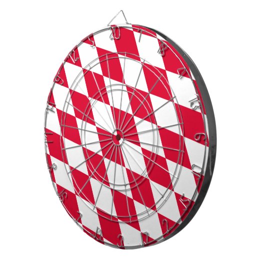 Rot-Weiß-Bayern-Muster für die Diamantflagge Dartscheibe (Vorderseite rechts)