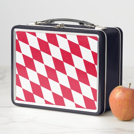 Rot-Weiß-Bayern-Muster für die Diamantflagge Metall Brotdose (Beispiel)