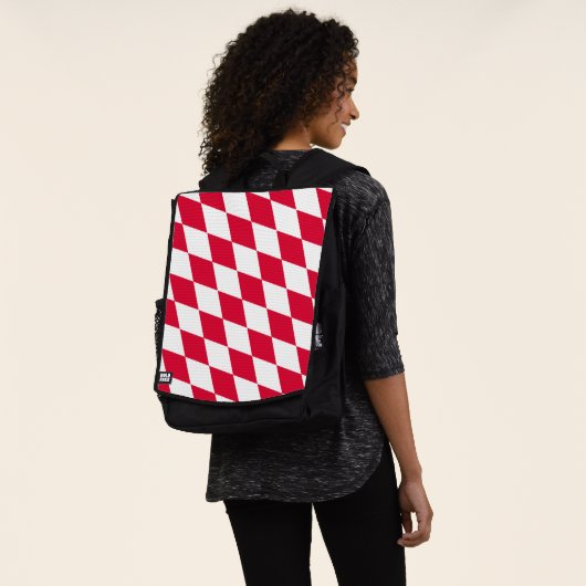 Rot-Weiß-Bayern-Muster für die Diamantflagge Rucksack (Ausgewaschen)