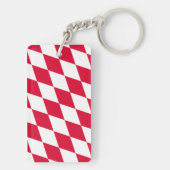 Rot-Weiß-Bayern-Muster für die Diamantflagge Schlüsselanhänger (Rückseite)