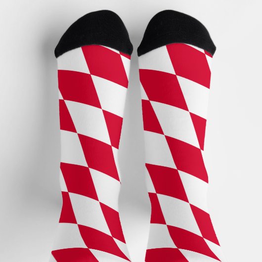Rot-Weiß-Bayern-Muster für die Diamantflagge Socken (Oben)