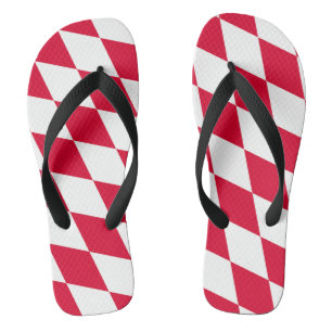 Rot-Weiß-Bayern-Rautenflaggen-Muster Badesandalen