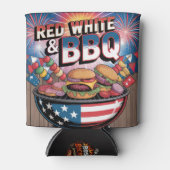 Rot Weiß & BBQ Dosenkühler (Vorderseite)