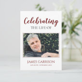 Rot-Weiß-Begräbniskarte mit Foto Begleitkarte (Stehend Vorderseite)