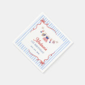 Rot, Weiß & Blau 4. Juli 1. Geburtstag Serviette (Ecke)
