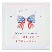 Rot Weiß Blau 4. Juli Barbecue Wasserfarbe Bogen Poster (Vorderseite)