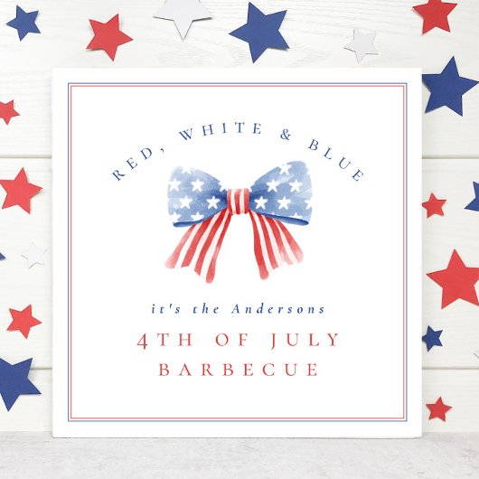 Rot Weiß Blau 4. Juli Barbecue Wasserfarbe Bogen Poster
