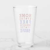 Rot Weiß Blau 4. Juli Bierglas Glas (Rückseite)